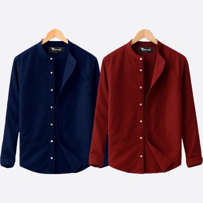 2pcs Ban Collar full sleeve shirt